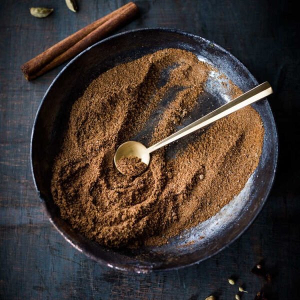 Homemade garam masala roast in a pan