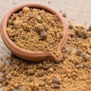 Palm jaggery powder earthen bowl