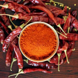 chilli powder bowl top view