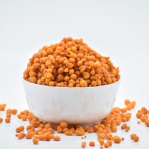 Charkhi boondi white bowl overflowing
