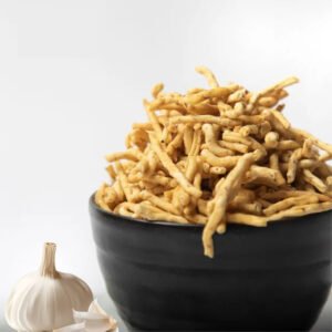 Garlic sev black bowl