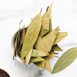Bay leaf white bowl