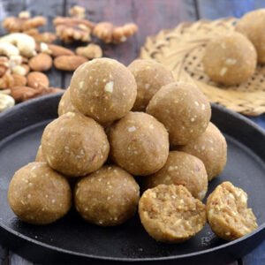Atta ladoo eaten half