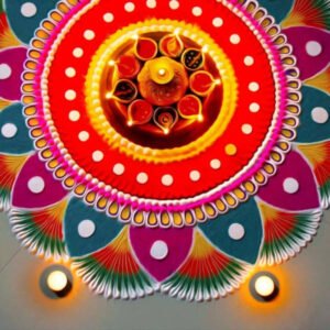 Marble rangoli powder flower diyas