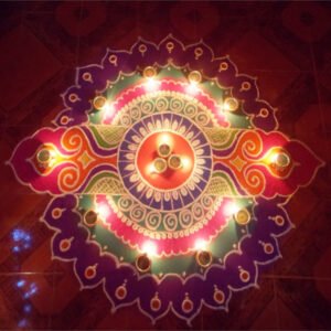 Marble rangoli powder flower diyas